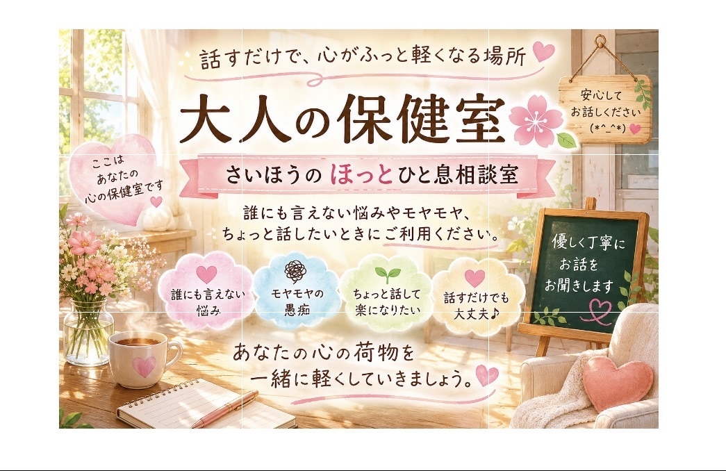 誰にも言えない悩みやモヤモヤをお聞きします 少しだけでも大丈夫です。お電話お待ちしております。 イメージ1