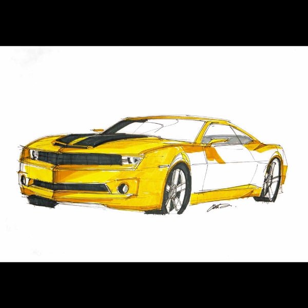 リクエストをもとに車のイラストを描きます サインペンでA4紙にスケッチします イメージ3