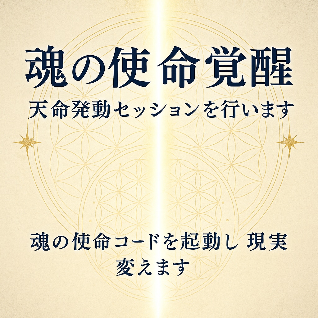 魂の使命覚醒　天命発動セッションを行います 使命コードを完全起動し天命に沿った現実を開きます イメージ2