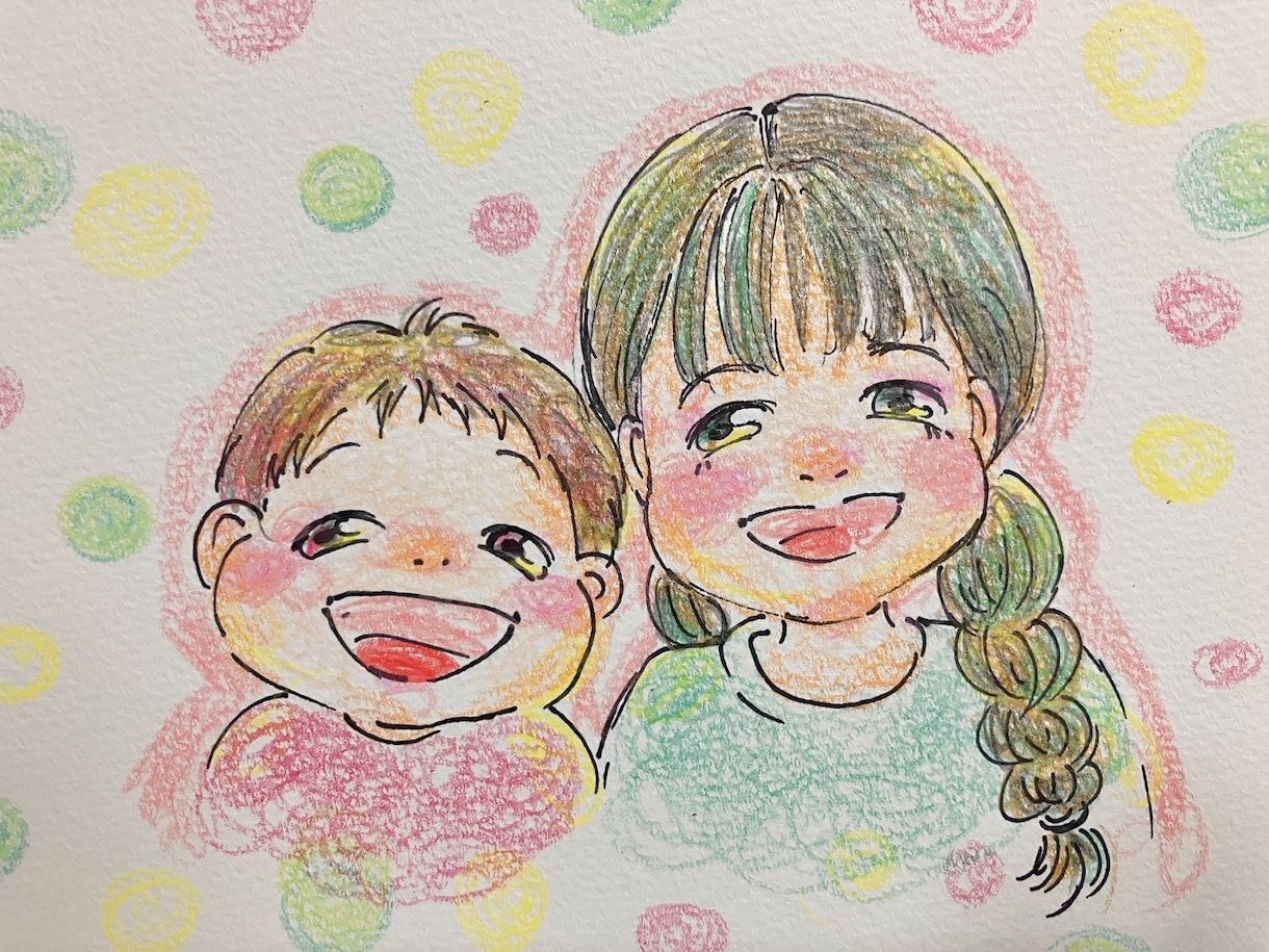 入学卒業祝★色鉛筆で手描きの似顔絵を描きます 美大出身作家による可愛くて似ている似顔絵 イメージ4