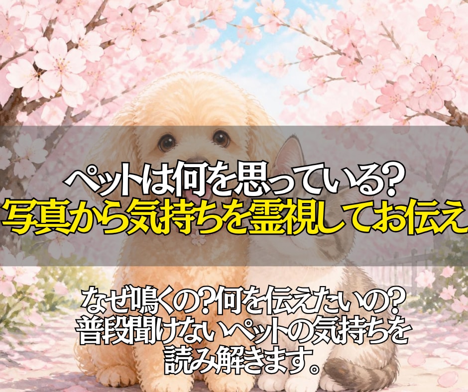 大切なペットの気持ちを霊視で読み取りお伝えします 写真を通してペットの想いに寄添い飼い主様へメッセージをお届け イメージ2