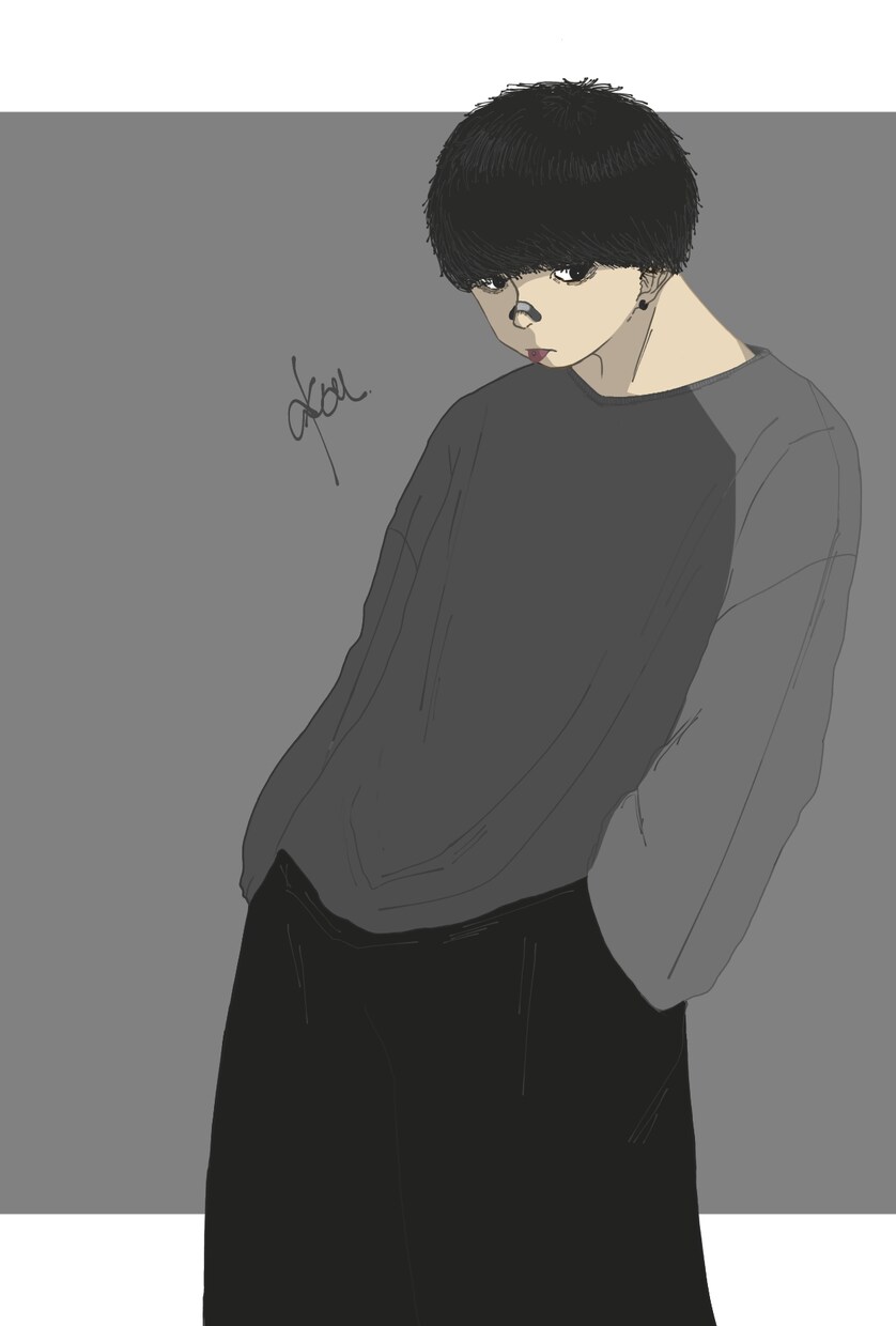 シンプルでかっこいい一枚絵描きます サムネやMVの一枚絵などに！！！ イメージ6