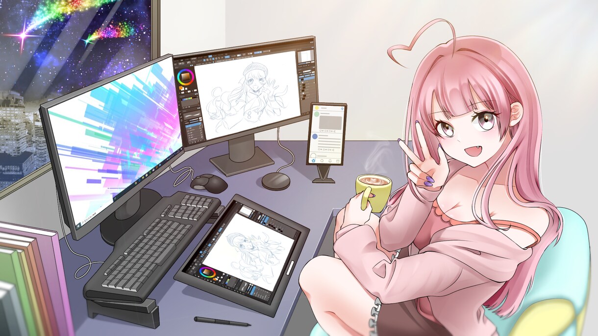 歌い手活動や実況活動に協力します アイコンももちろん、等身もミニキャラもOK！！ イメージ1