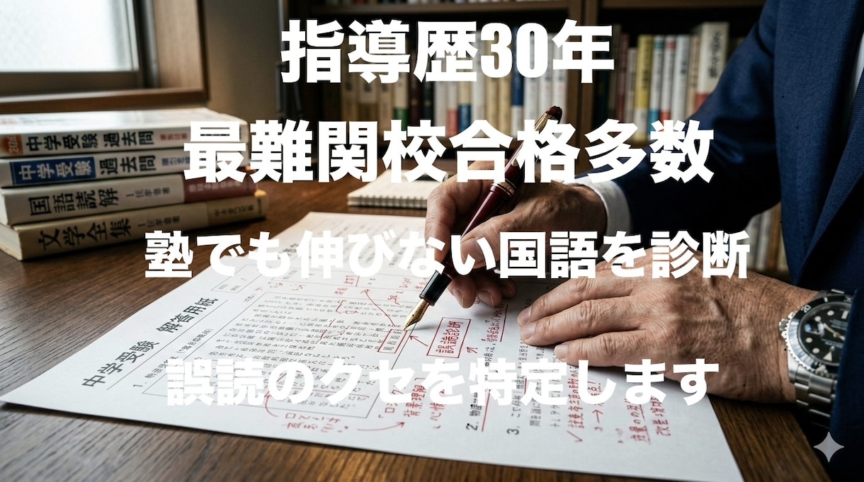 小6中学受験：国語が伸びない原因をプロが診断します 本番まで時間がない！塾通いでも伸びない国語の壁を突破します イメージ1