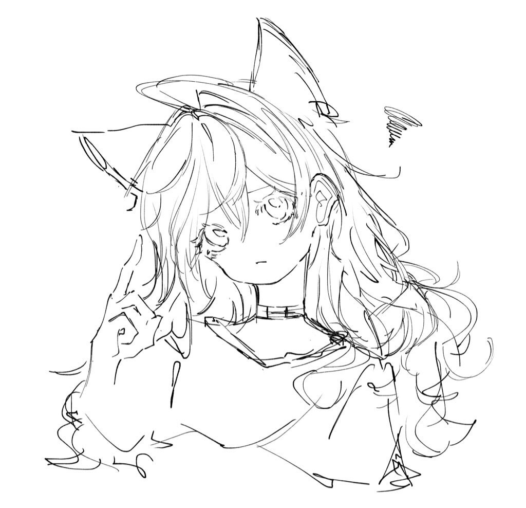 手癖でイラストを描きます 色塗りは致しません。完全手癖です。 イメージ1
