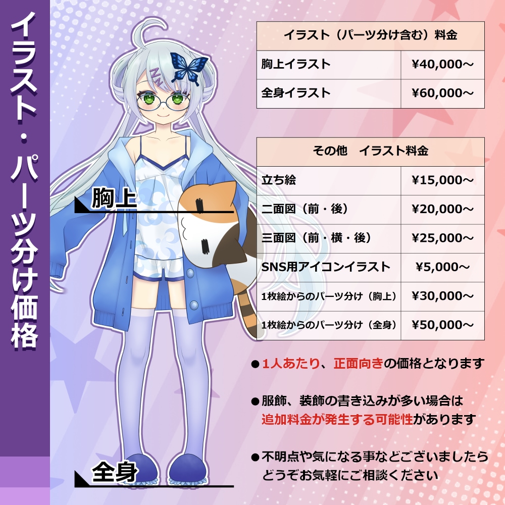 どこから見ても綺麗で高可動域なモデルお作りします キャラデザからLive2Dモデリング、全工程お任せください！ イメージ2