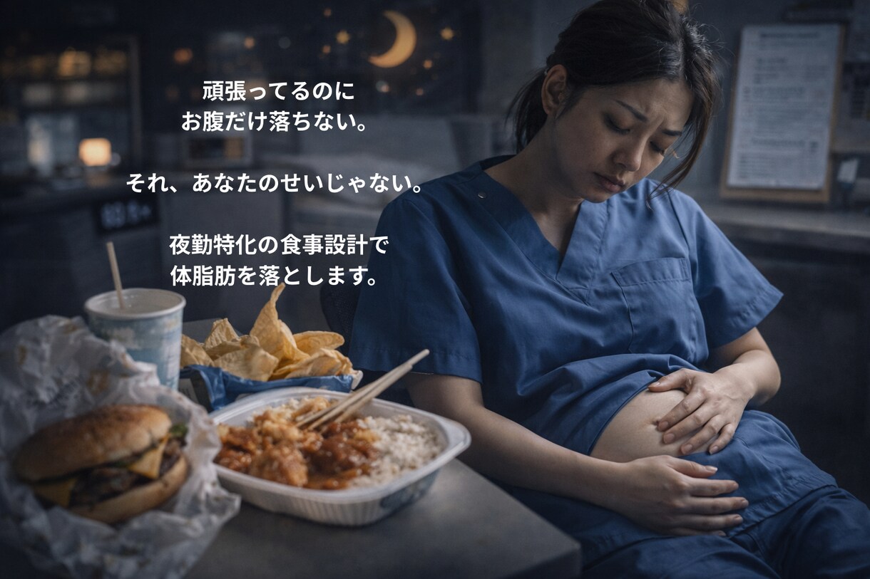 夜勤でも痩せたい人専用の食事プラン作ります その生活リズムでも体脂肪は落ちます イメージ3