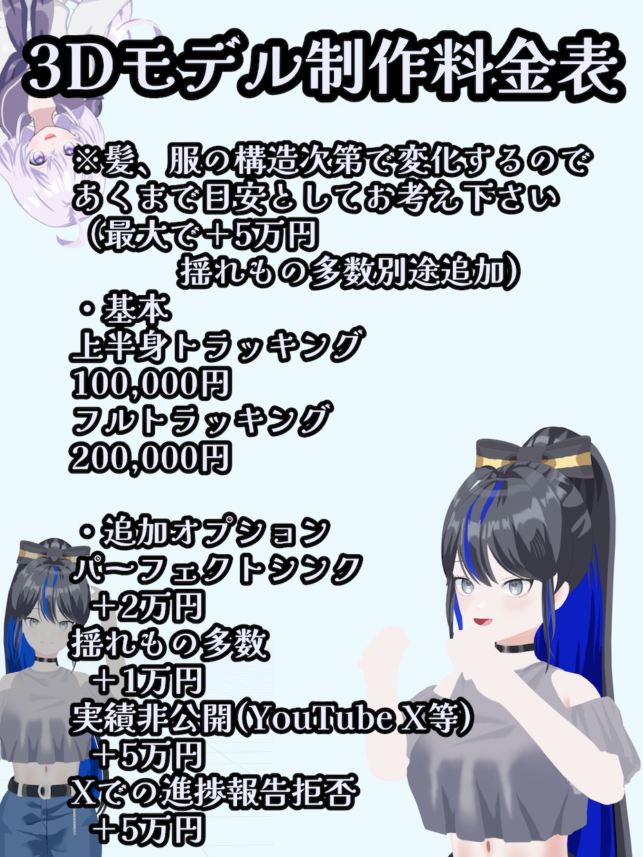 Vtuber用3Dモデル制作します フルスクラッチ/warudo対応/VRM形式納品 イメージ2