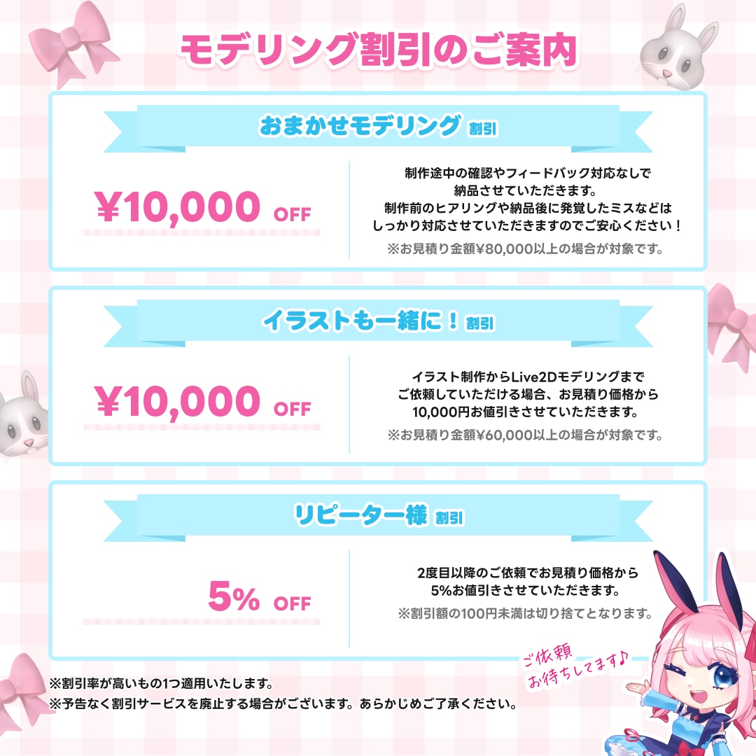 Vtuber向けLive2Dモデリングいたします 自然で可愛く！あなたの魅力をさらに引き出します！ イメージ4