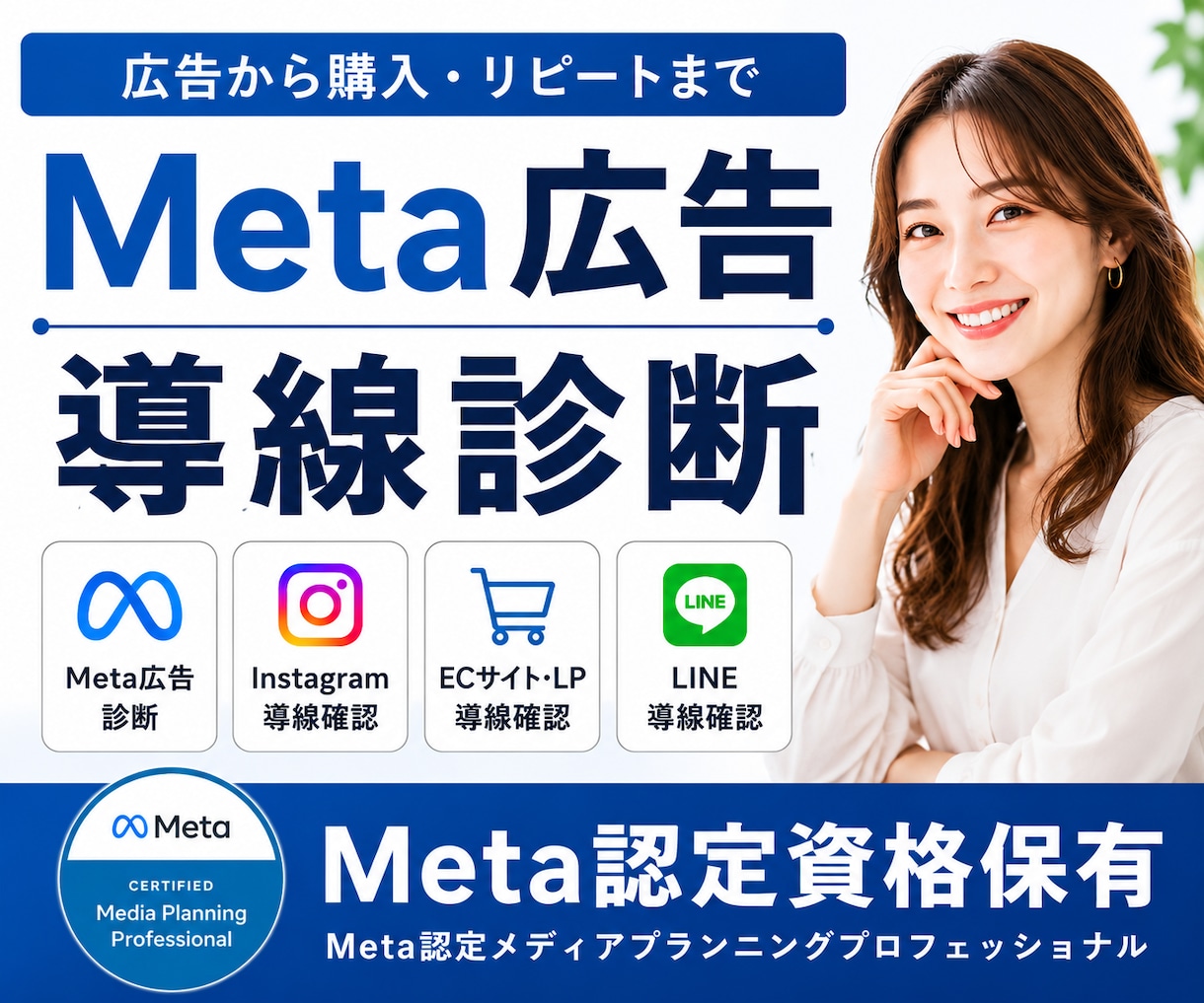 Meta認定資格者がMeta広告と導線を診断します 「広告×導線設計×CRM」で売上直結 イメージ1