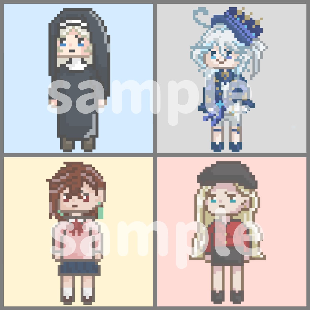 三頭身のかわいいドット絵描きます ご提示頂いたものを可愛くドット絵にします！ イメージ2