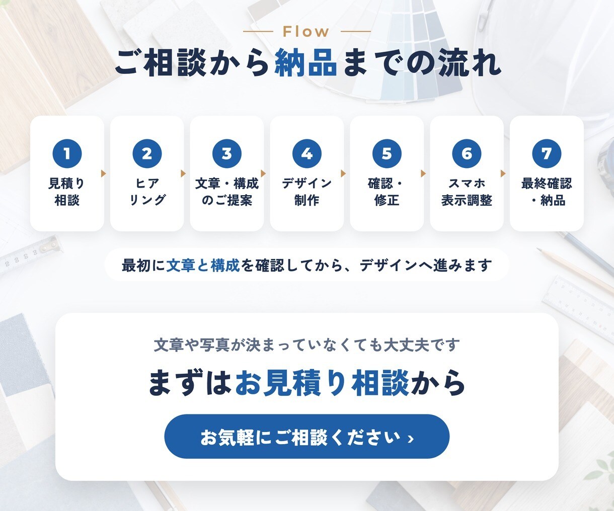 工務店・リフォーム・塗装専門の集客LPを作ります 原稿おまかせOK・修正無制限｜相談につながる構成をご提案 イメージ9