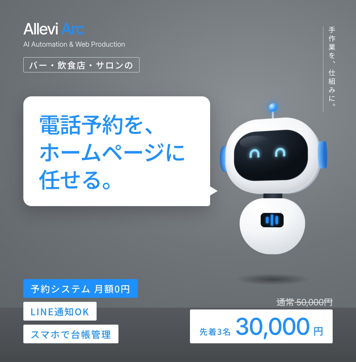 電話予約を減らす店舗ホームページを作ります 予約は自動で台帳へ。電話対応を減らして接客に集中 イメージ1
