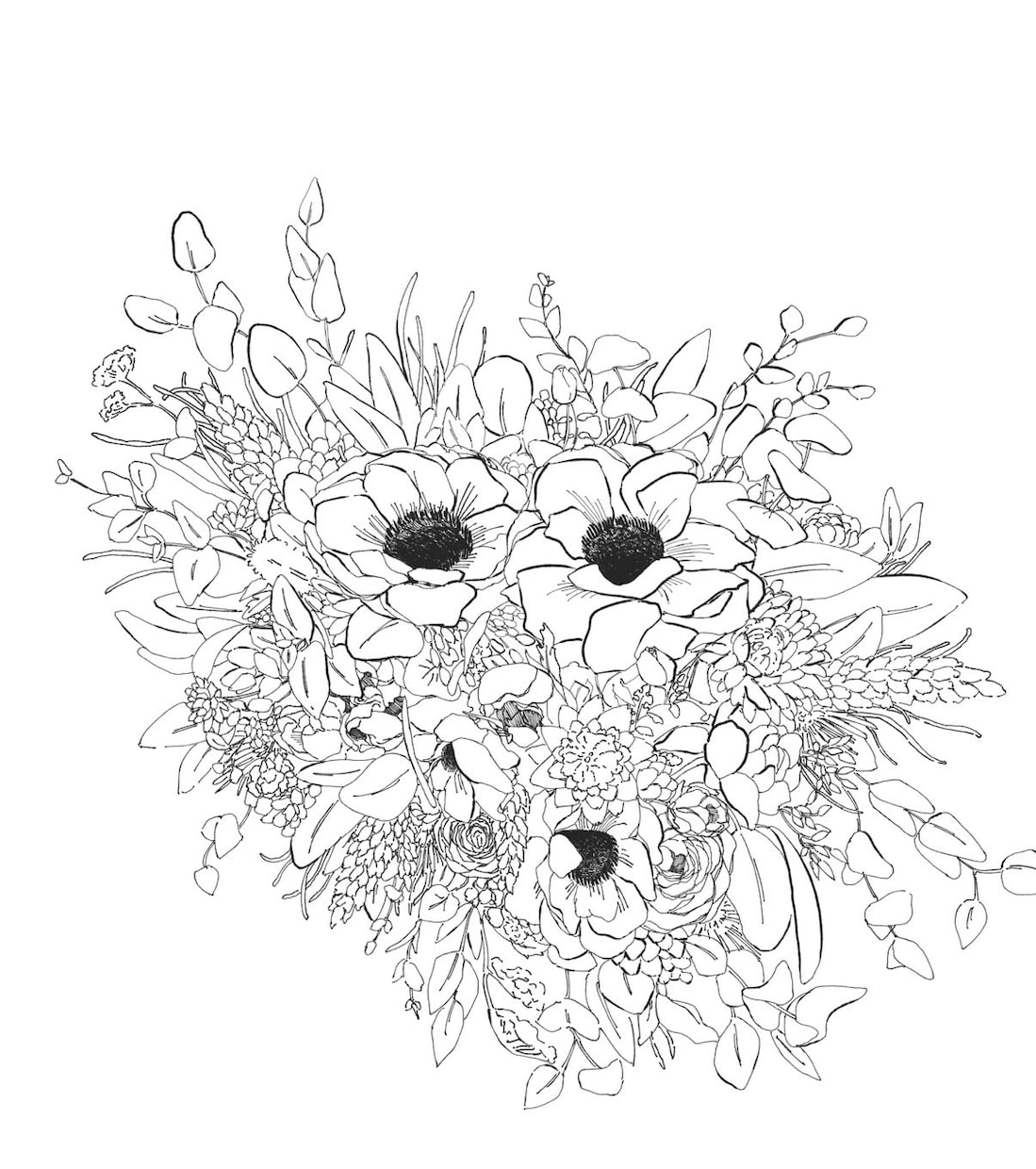 背景に使えるお花など、小物も人物も描きます シンプルな線画メインのイラストです イメージ4