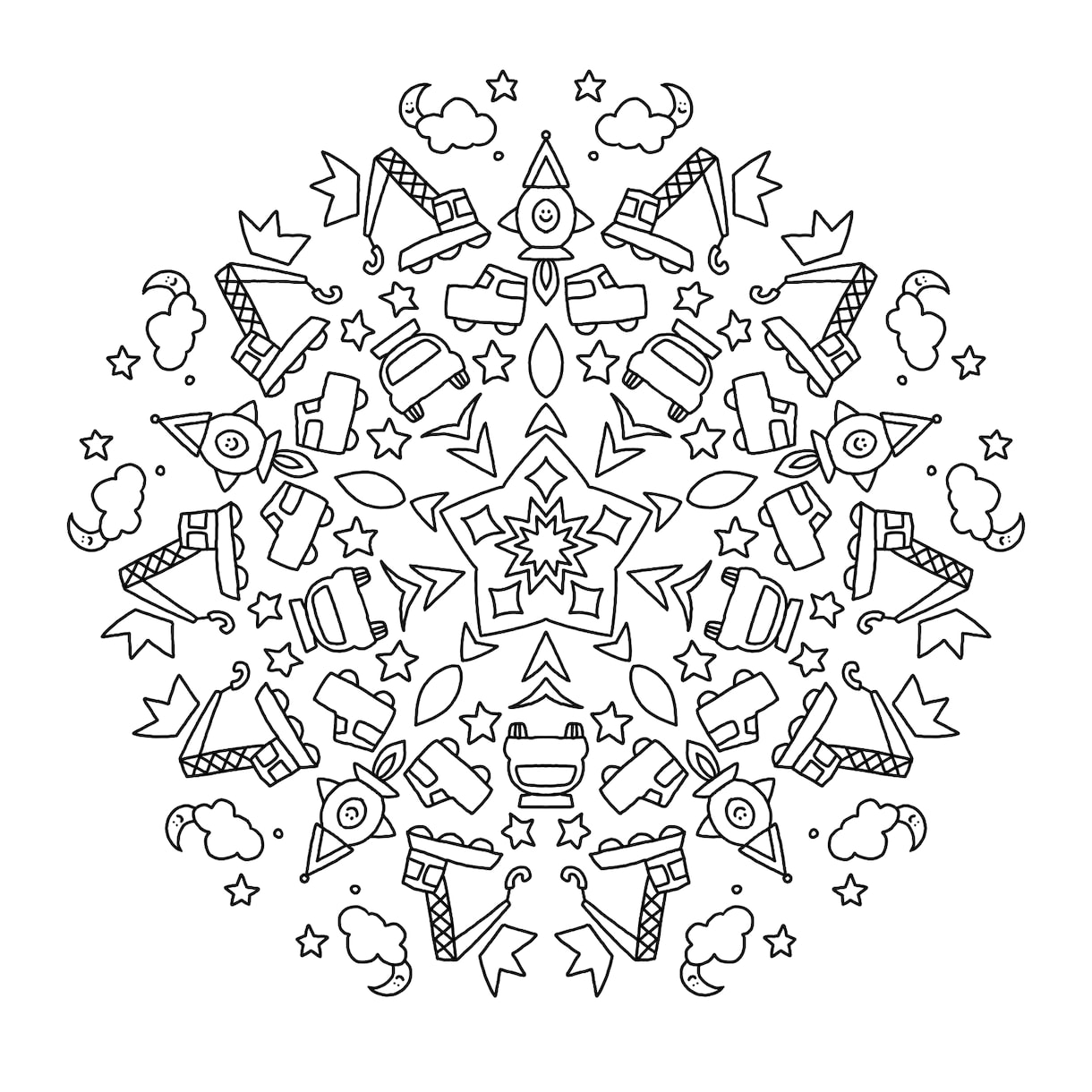 マンダラぬりえ描きます 塗り絵で人気のマンダラコロリアージュを作成します イメージ5
