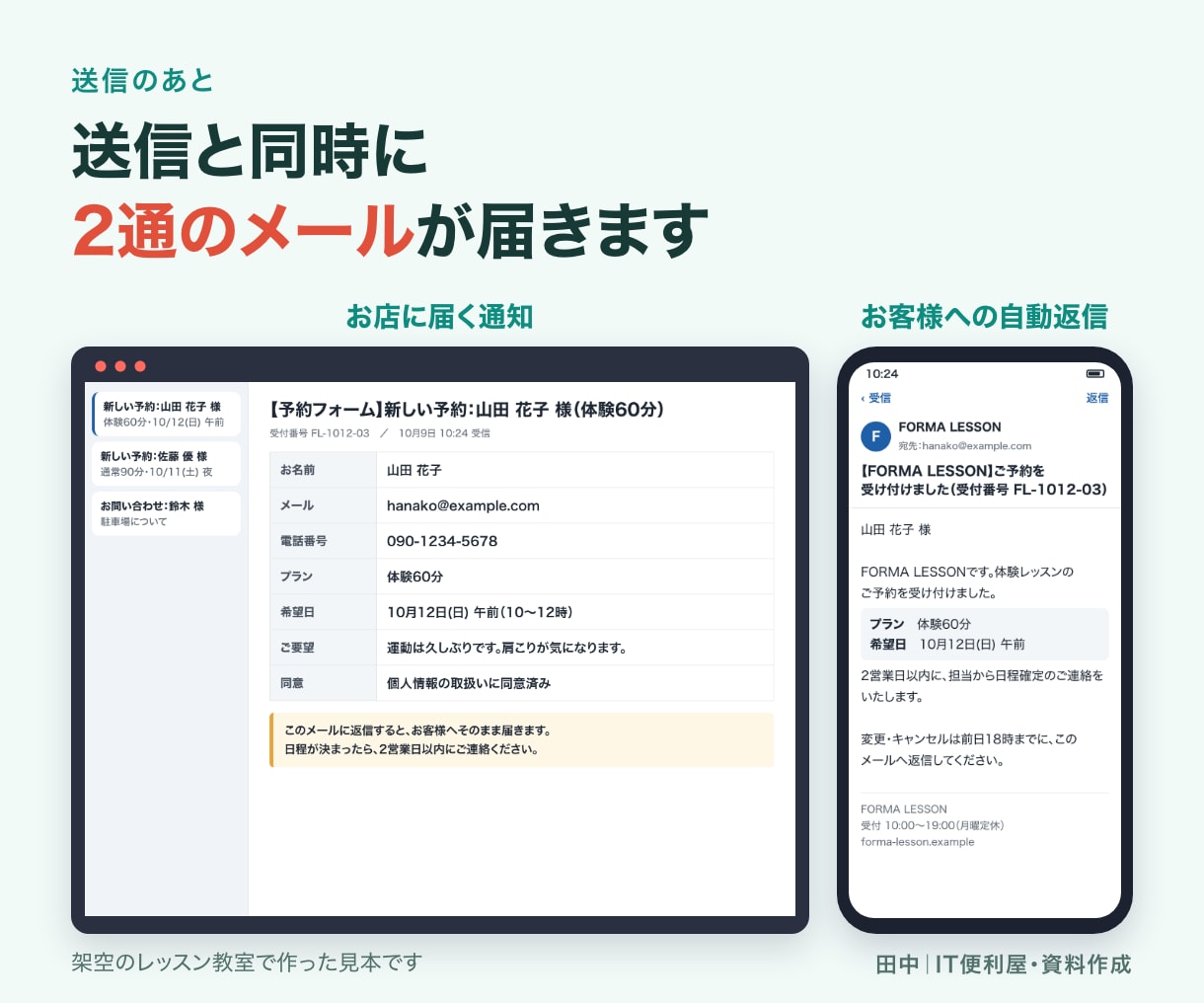 問い合わせ・予約フォームを制作します 入力確認・完了画面・自動返信文までまとめて対応 イメージ4