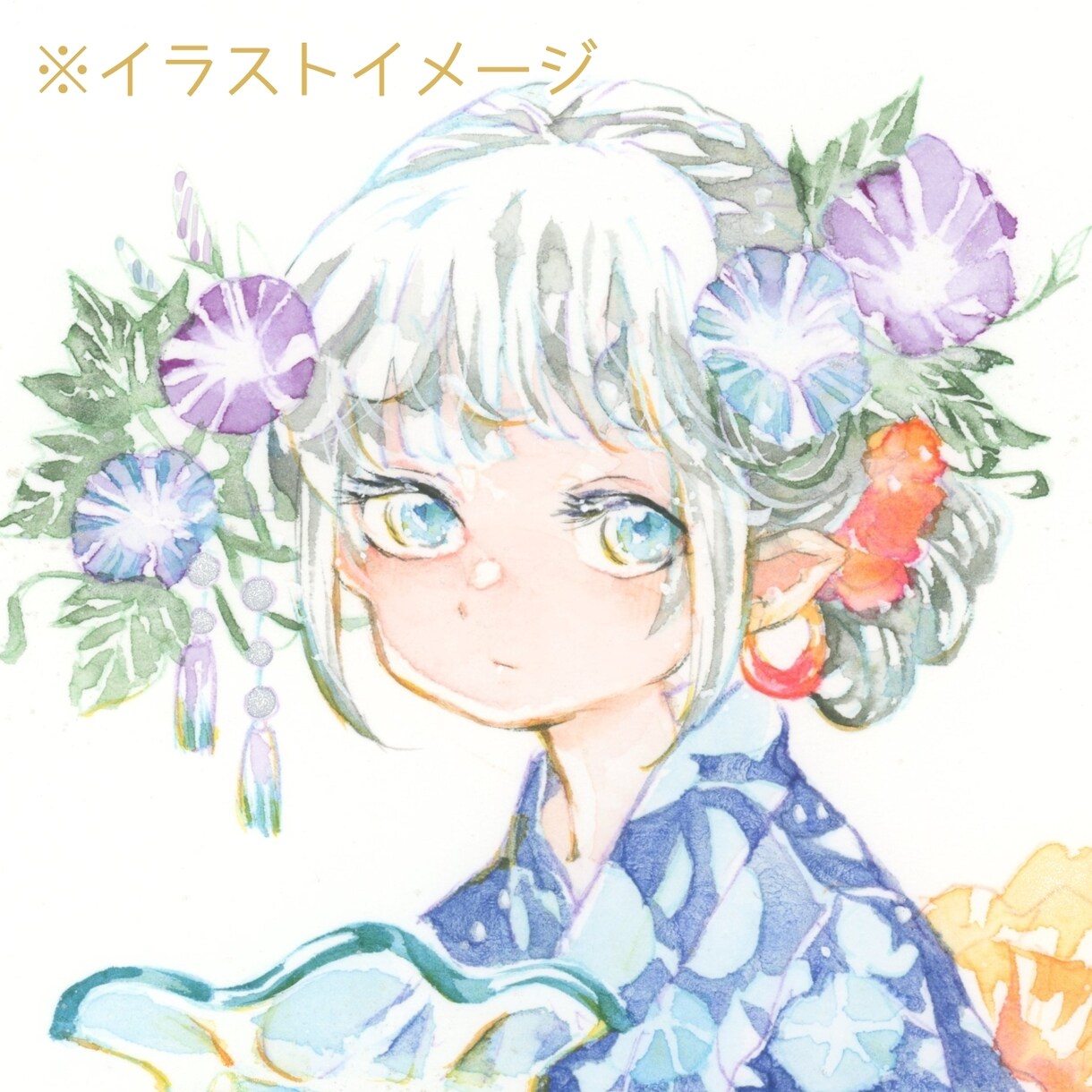 透明水彩でSNSアイコンをお描きします 植物と少女と美味しい癒しの和らぎライフを イメージ2