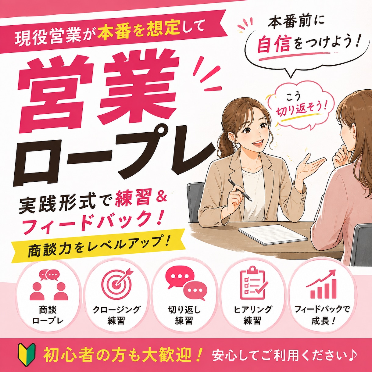 現役営業が本番を想定した【営業ロープレ】します 商談・クロージング・切り返しを実践形式でサポート！ イメージ1