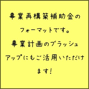 事業再構築補助金のフォーマット販売します 実際に採択された事業計画書を改変したフォーマットです！ イメージ1