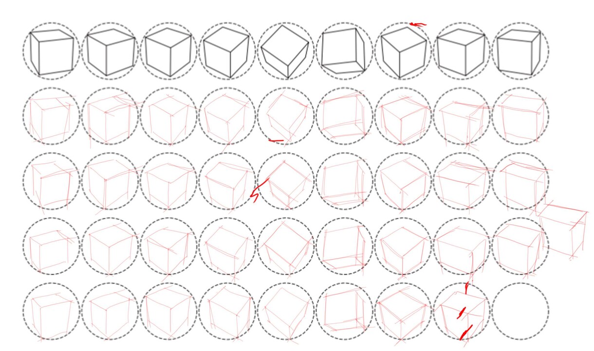 スケッチ基礎】立体の描き方教えます パースをつけた立体の描き方を基礎から教えます イメージ8