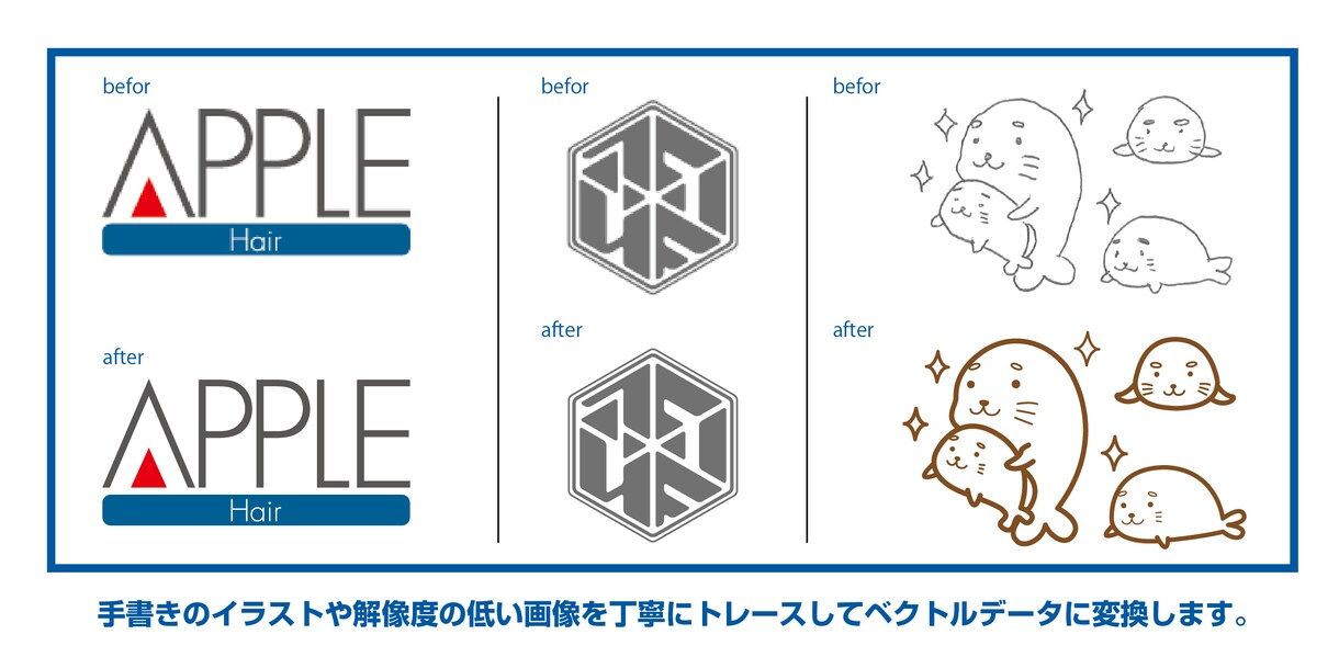 手描きイラストや画像を丁寧にトレースします １枚1000円〜迅速丁寧にトレースデータを納品します イメージ1