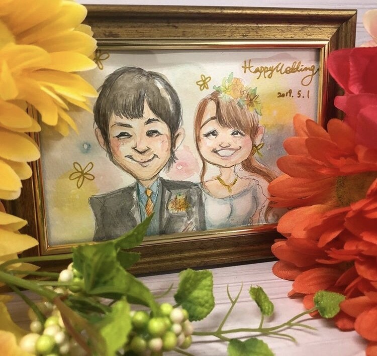 似顔絵ウェルカムボードをつくります 一生に一度の思い出に似顔絵ウェルカムボード選べるタッチ イメージ3