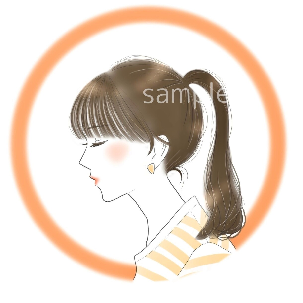 SNSで使える！アイコン・イラスト作成します 柔らかい雰囲気の横顔イラストを作成 イメージ9