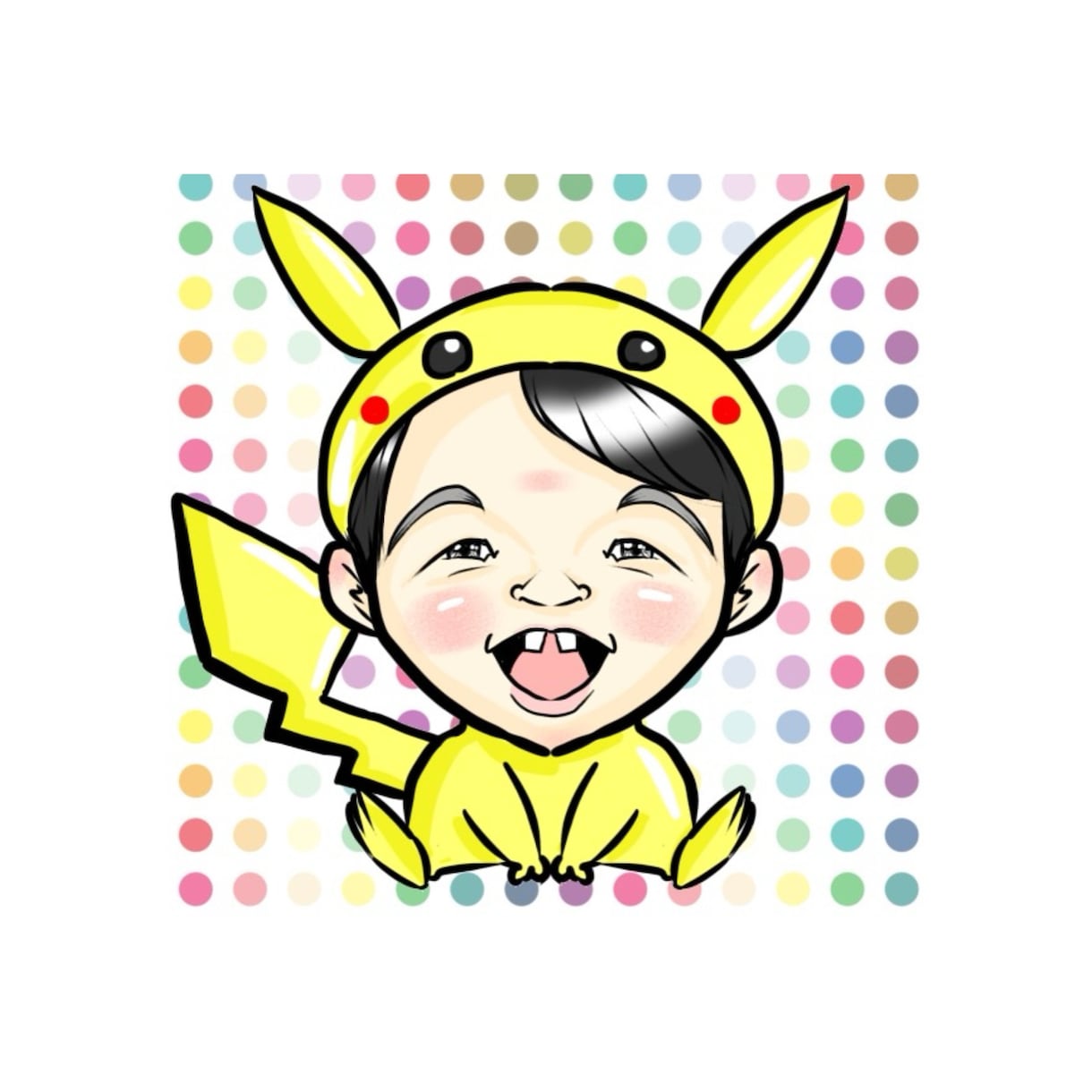 暖か、ほんわかデジタル似顔絵作成いたします 文字入れ無料　お急ぎの場合もご相談下さい イメージ5
