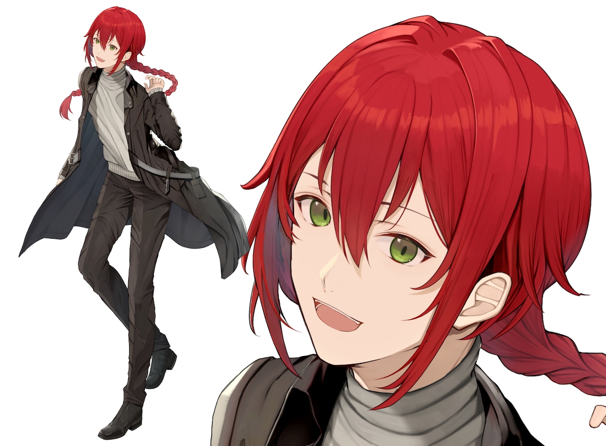 男性キャラの立ち絵、一枚絵イラスト制作します TRPG、ゲームキャラ◇Vtuberモデルの全行程制作も可能 イメージ6