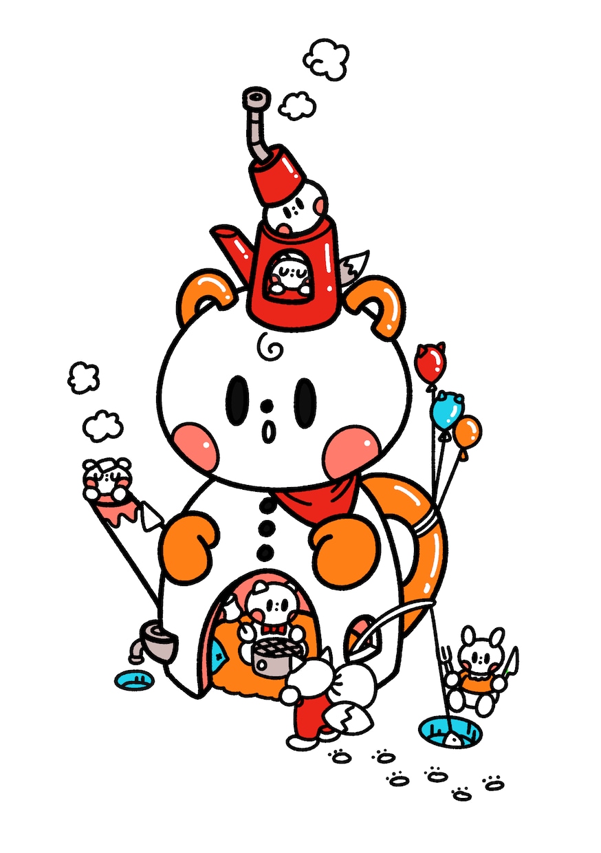ポップでおかしなイラスト描きます ちょっぴりおかしなかわいい世界 イメージ3