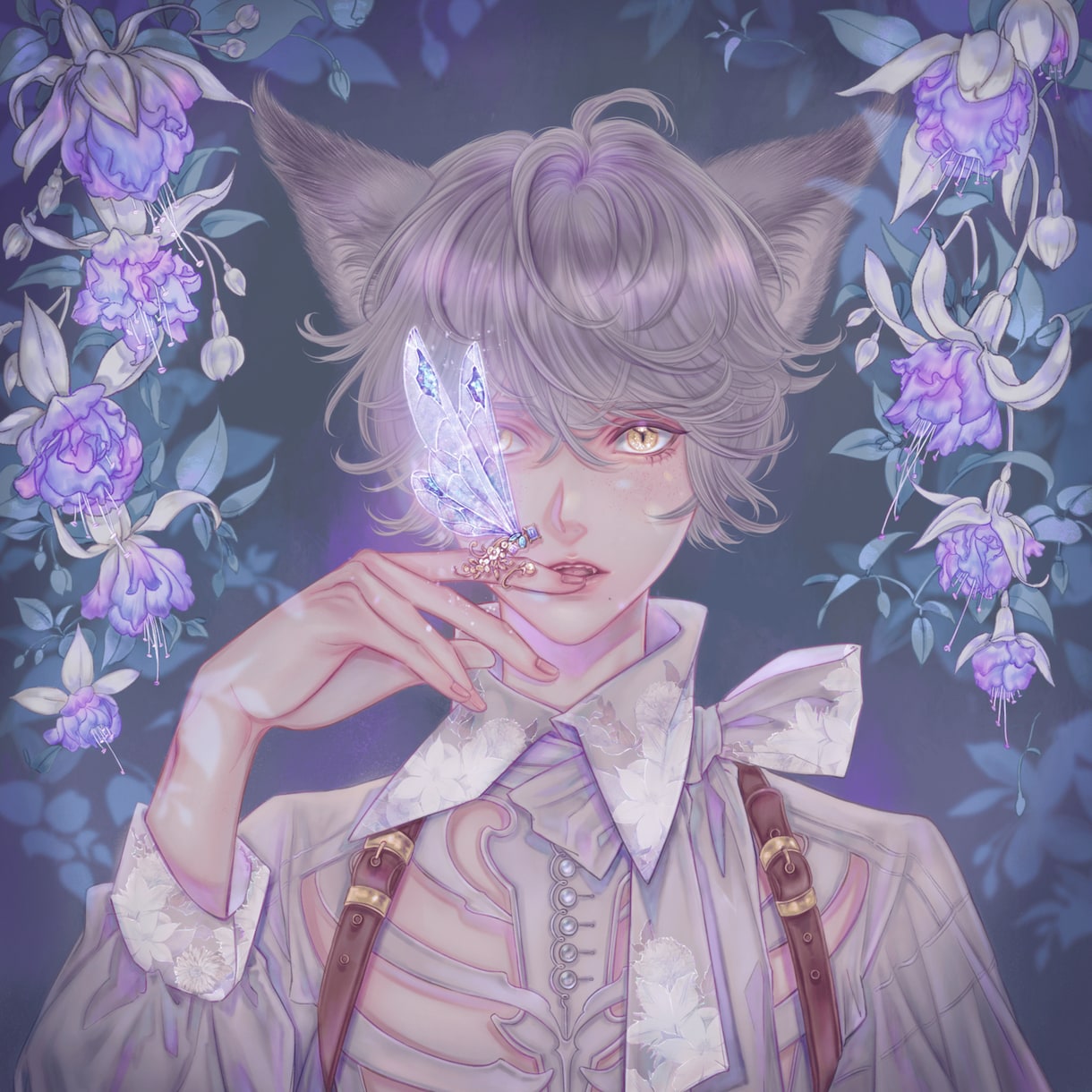 美麗なイラストを細部まで丁寧にお描きします お好みの花や植物を添えて衣装やデザインもこだわった一枚を。 イメージ3