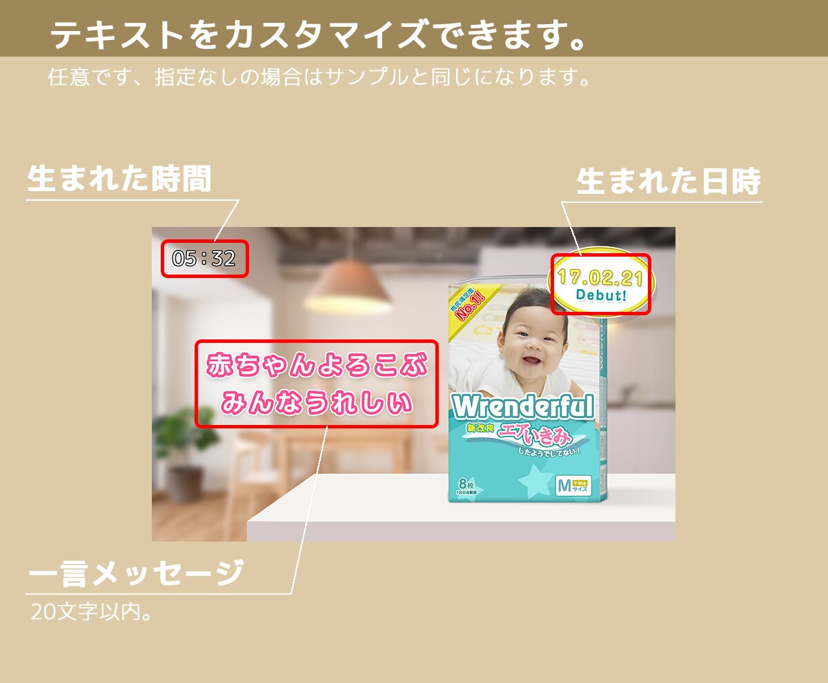 お子様の写真をおむつCMモデル風に加工します 本気で目指すママから通りすがりのママまでお気軽にどうぞ イメージ4