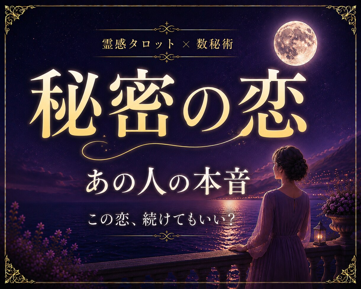 不倫・複雑愛｜秘密の恋のあの人の本音を占います 既婚者・恋人がいるあの人｜誰にも言えない恋に寄り添います イメージ1