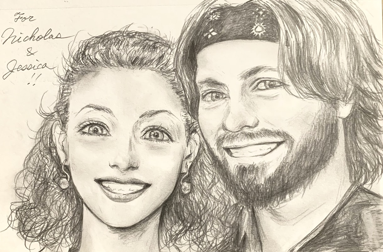 一味違う魅力的な似顔絵を線画で描きます その人の美しさが表れた、生き生きした表情の似顔絵。 イメージ10