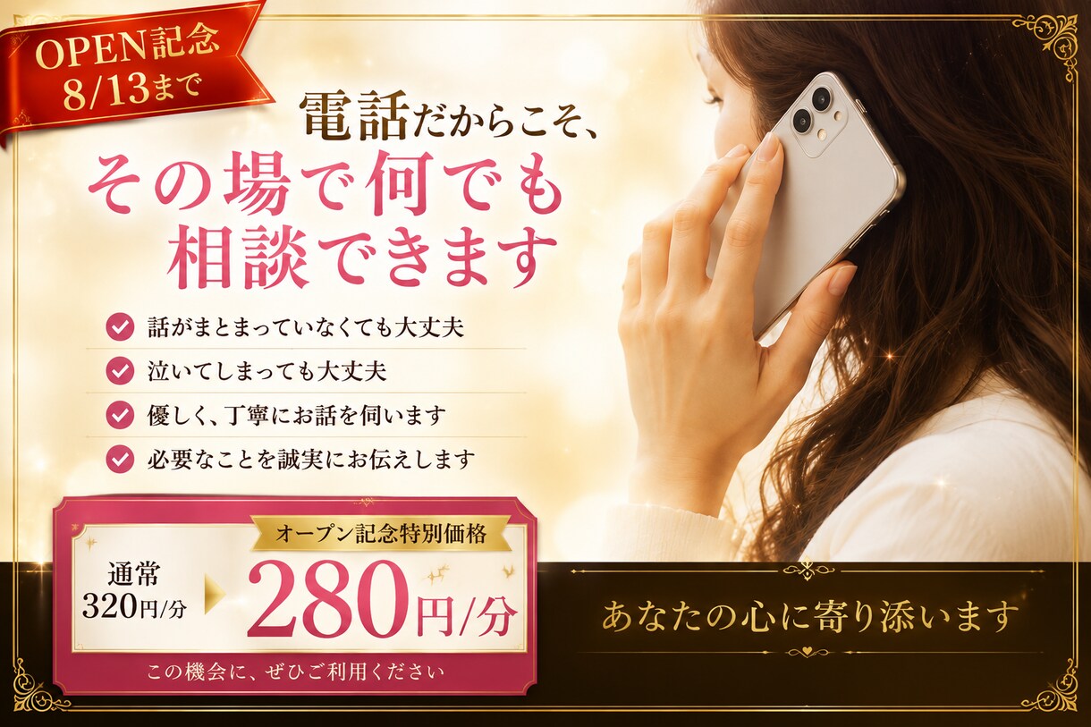 彼の本音・復縁・不倫を電話で鑑定します 男性心理も踏まえ、今後の行動まで丁寧にお伝えします イメージ5