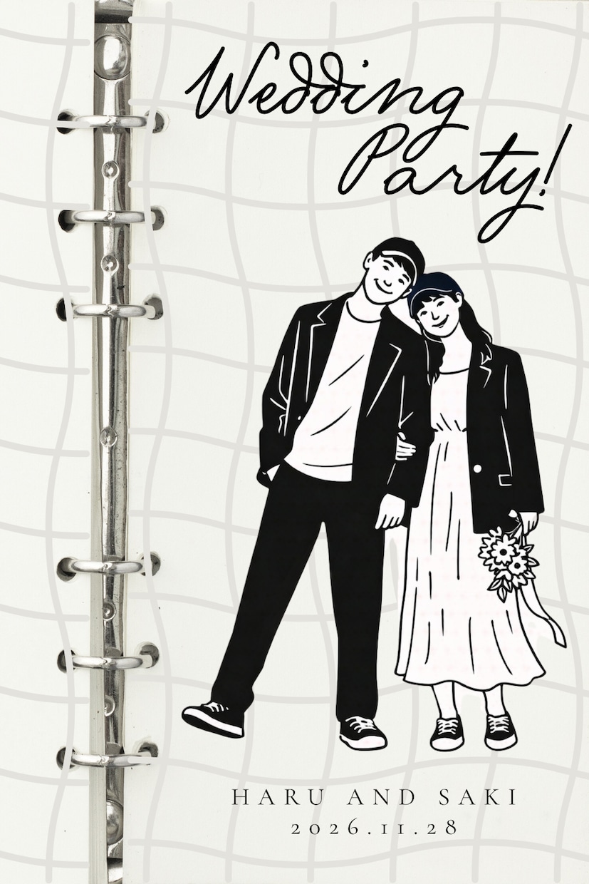先着5組♡結婚式写真からお洒落線画イラストにします ウェルカムボード・ペーパーアイテム・記念品に◎ イメージ8