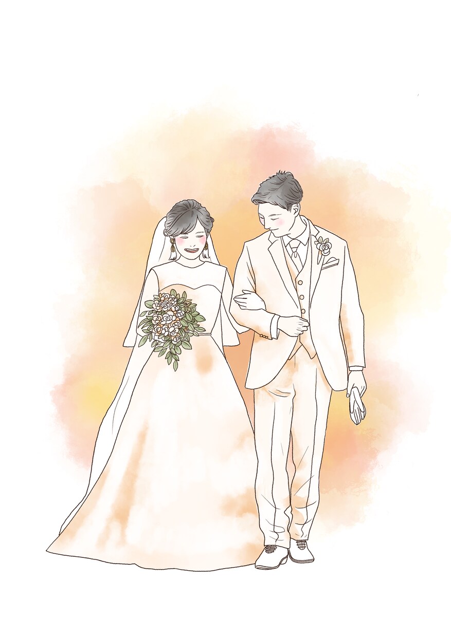 感動を形に！心温まるウェディングイラスト描きます 結婚式のペーパーアイテムなどにも使用できます イメージ3