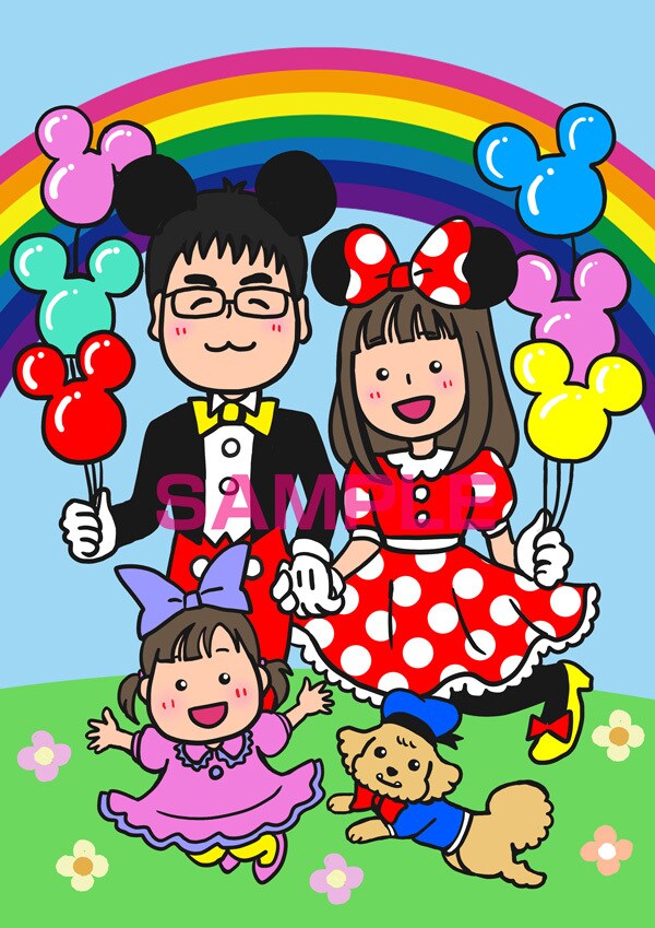 ウエディング★お祝い事に！似顔絵お描きします ゆる可愛めのイラストです。ご家族で記念の１枚はいかがですか？ イメージ2