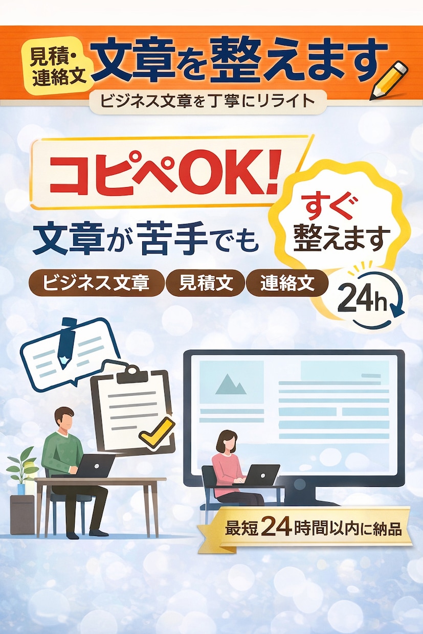 即日対応｜文章を整えます 考えなくてOK、文章だけ送ってくださいコピペOK イメージ1