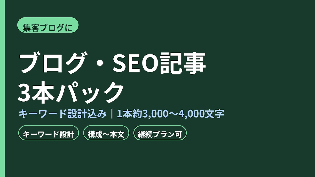 キーワード設計込み｜SEO記事3本を作成します ブログ集客に｜構成から本文まで一式 イメージ1