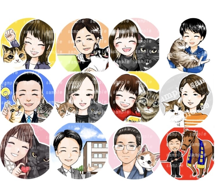 商用◎猫さんや動物と♪印象的なイラスト描きます ★アイコン／似顔絵／ビジネス／TwitterなどSNSに。 イメージ5