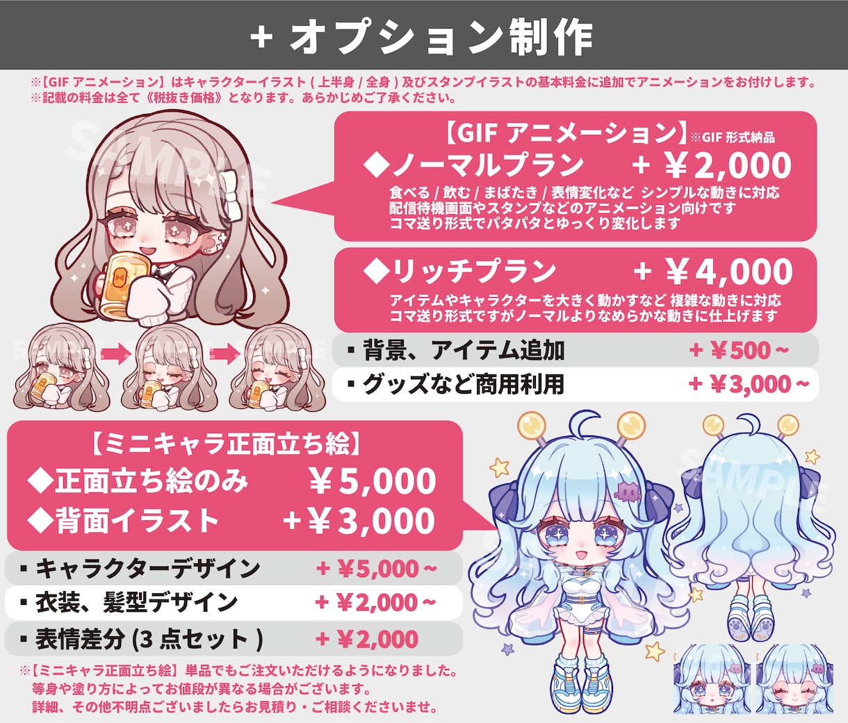 ミニキャラ(デフォルメ)イラスト描きます 商用利用可◎かわいい系イラストを 配信活動やグッズに イメージ4