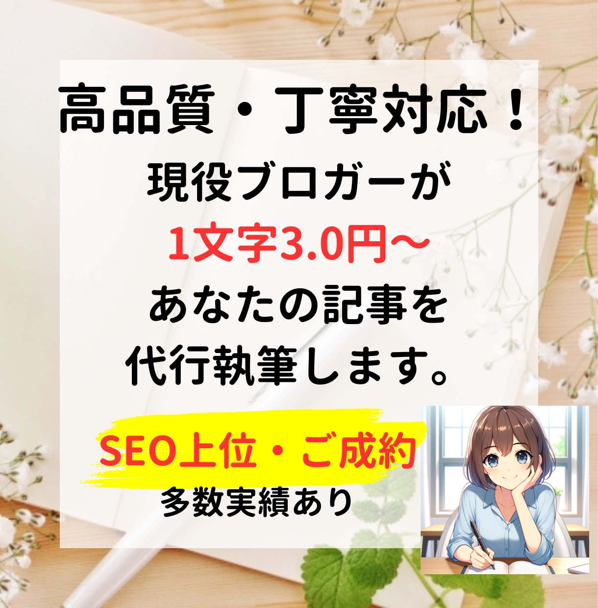 1文字3円～高品質なブログ記事作成の代行します 現役ブロガーがあなたの「書いてほしい」記事を作成 イメージ1