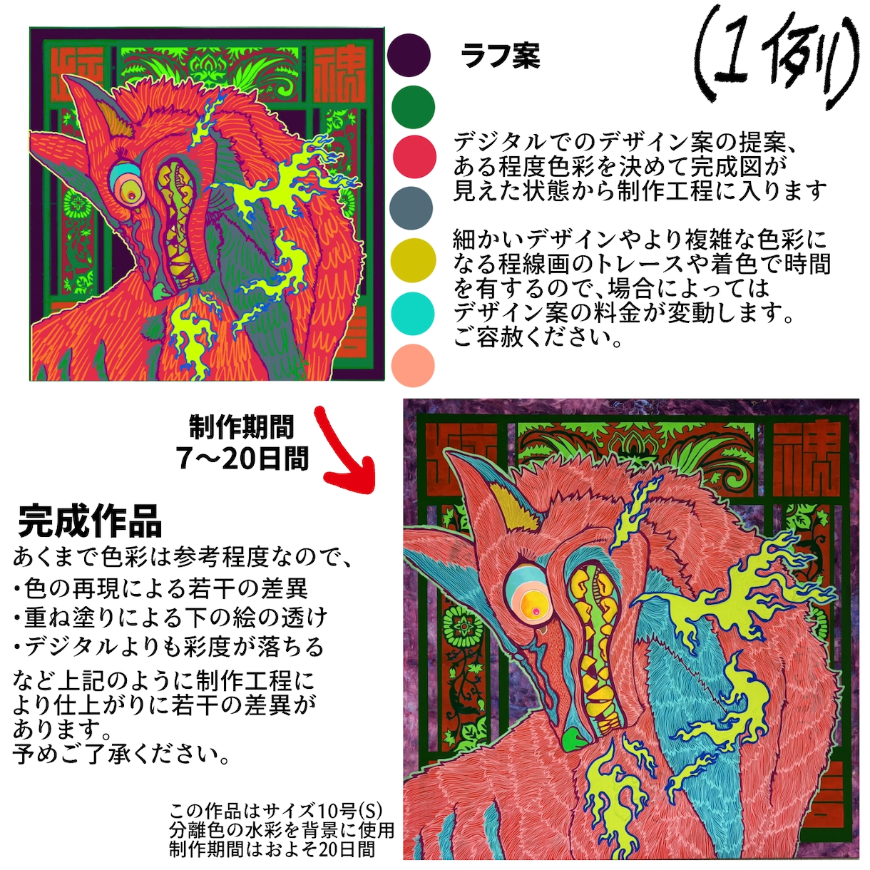 アクリル画でイラスト作成します デジタルでラフの提案！予完成図を把握できます★サイズ変更可 イメージ8