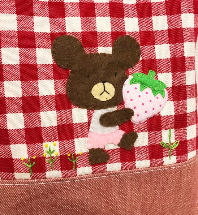 くまのアップリケの体操着袋をお作りします 送料込み◆子育て応援くまのアップリケの手作りバッグです イメージ2