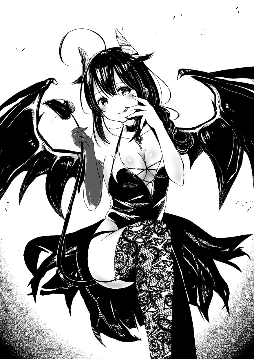 モノクロ◆萌え系の可愛いイラスト描きます 同人や小説の挿絵等（グレーor２値） イメージ1