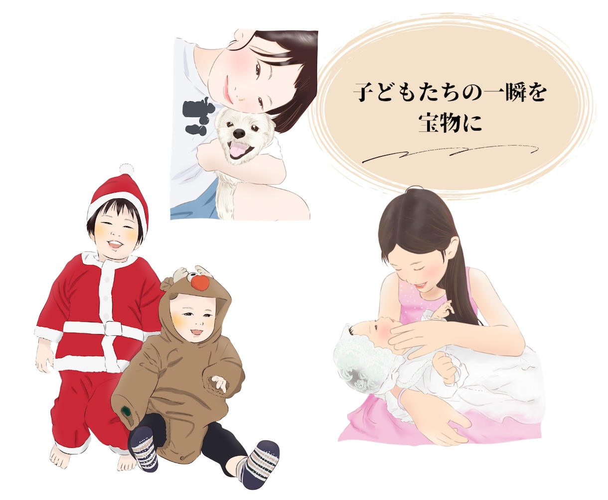 優しいタッチの似顔絵イラスト描きます アイコン・似顔絵描きます/プレゼント・スマホの壁紙・アイコン イメージ4