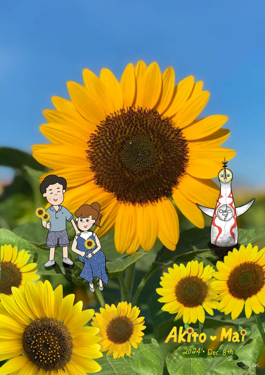 思い出のお写真の中にお好きなイラストお描きします ウェディングアイテム・記念日や誕生日にもぜひ！ イメージ4