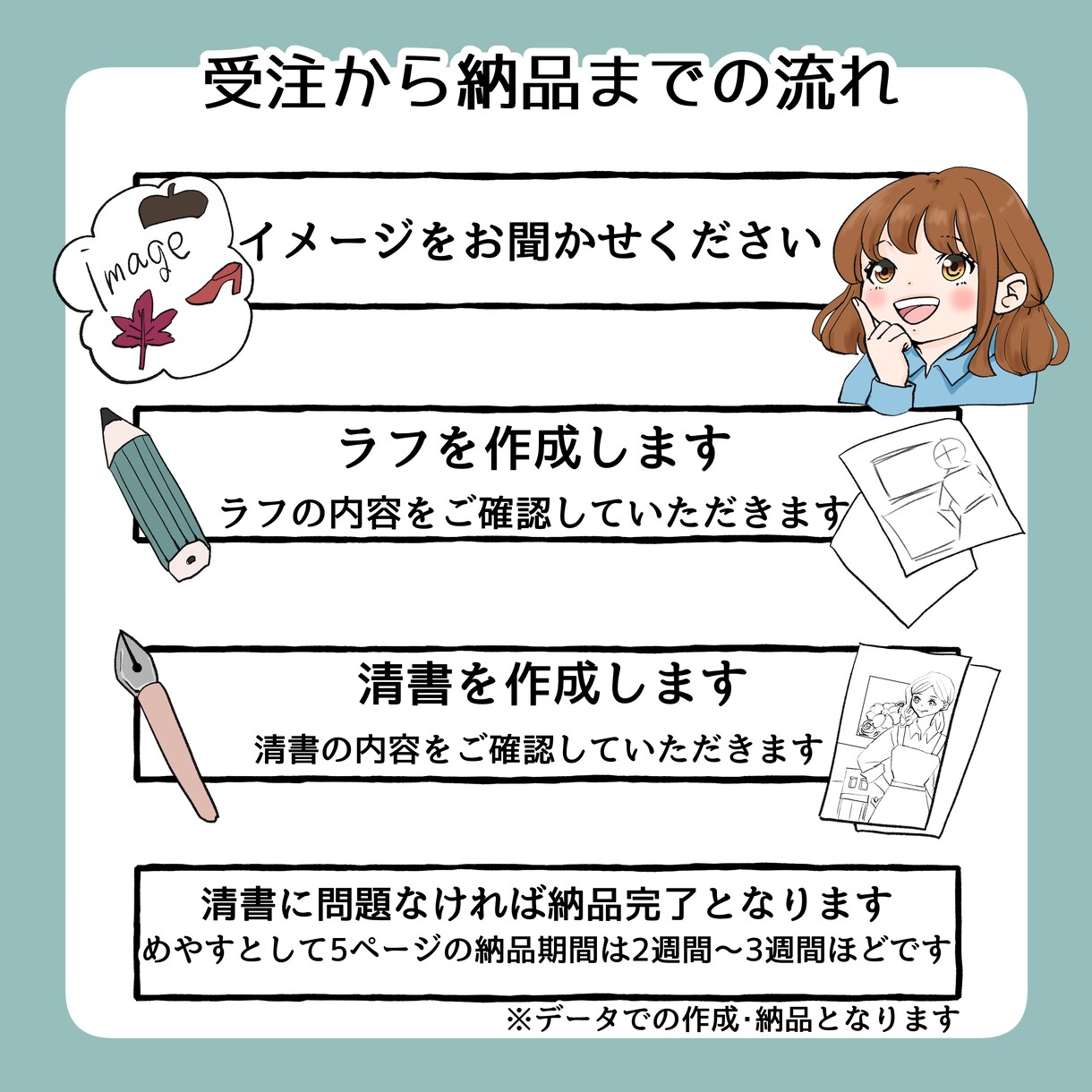 わかりやすい！読みたくなる！漫画を作成します 漫画養成講座でプロから教わった製作者が丁寧に漫画制作します イメージ3