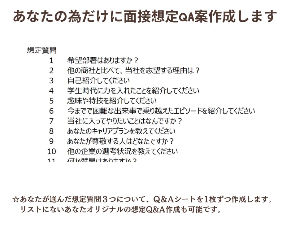 商社面接対策！あなただけの面接回答案を作成します 総合商社 採用面接官経験５年以上のプロ目線でアドバイス！ イメージ3